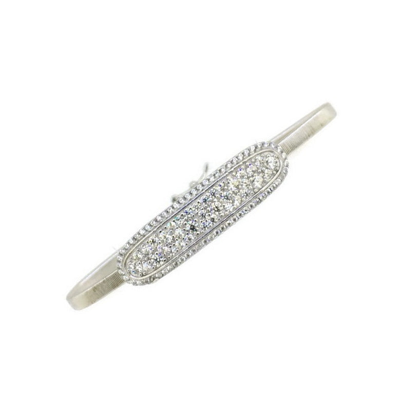 925 Sterling Silver CZ Wire Stretchable Bracelet