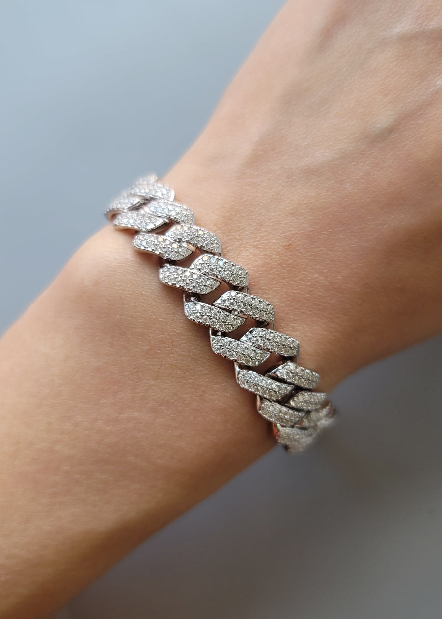 925 Silver Moissanite 12MM Cuban Links