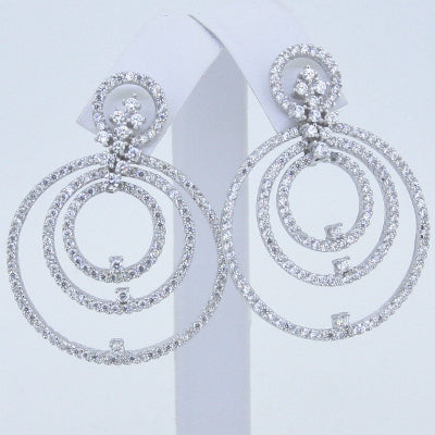 CZ Large Circle Dangle Earrings