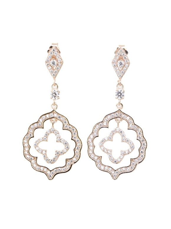 925 Sterling Silver Trellis Filigree Drop Dangle Earrings