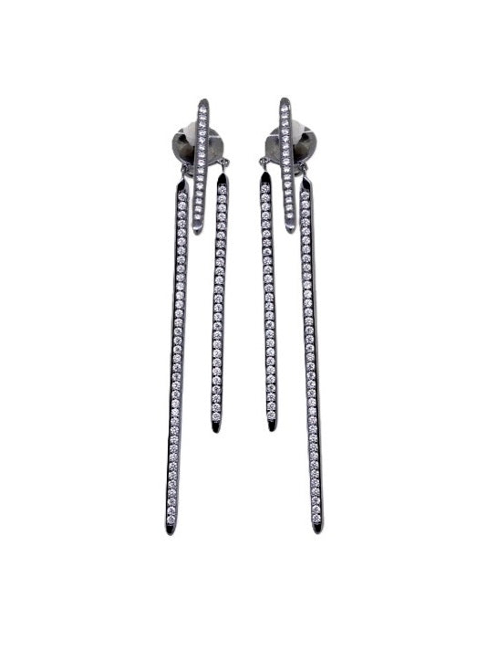 925 Sterling Silver Triple Bar Ear Jacket Earrings