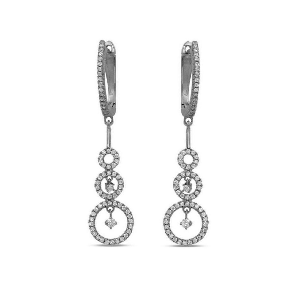 925 Sterling Silver Circle Drop Earrings