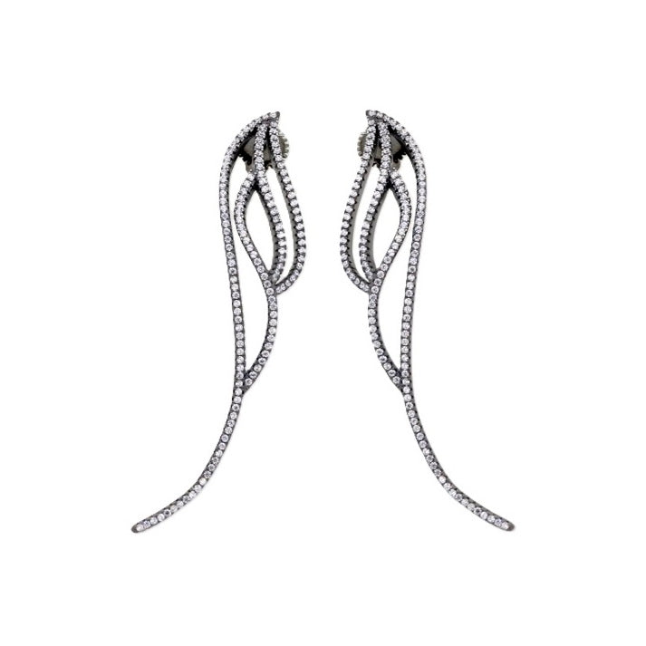 925 Sterling Silver Twisted Drop Earrings