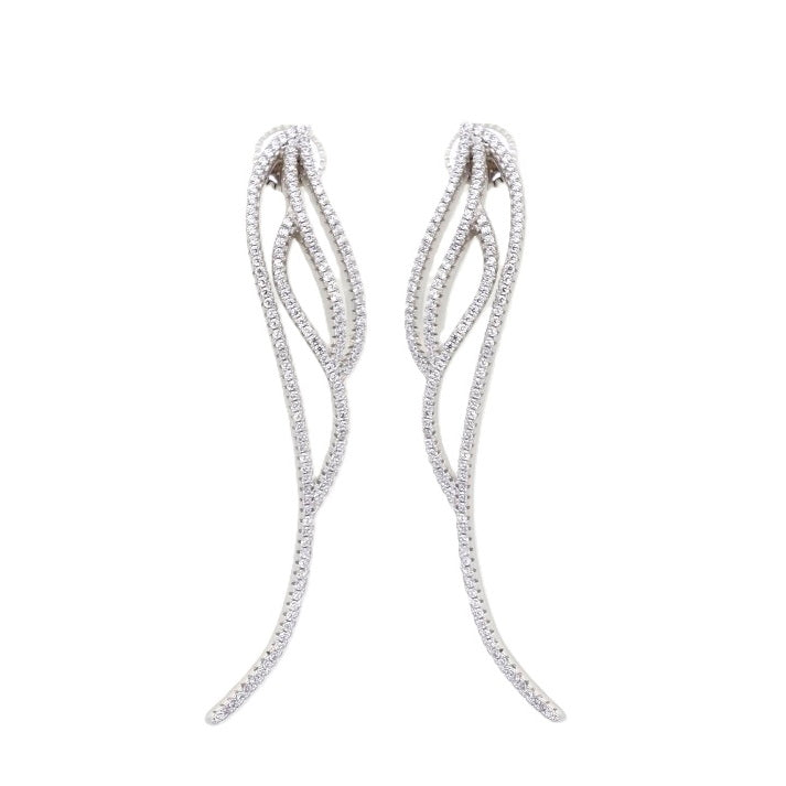 925 Sterling Silver Twisted Drop Earrings