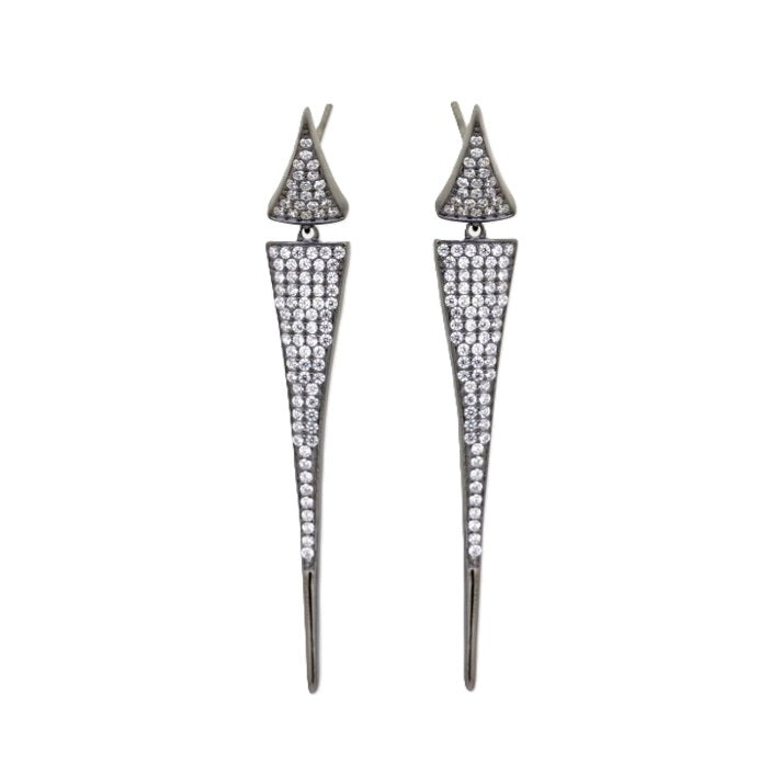 925 Sterling Silver Triangle Drop Earrings