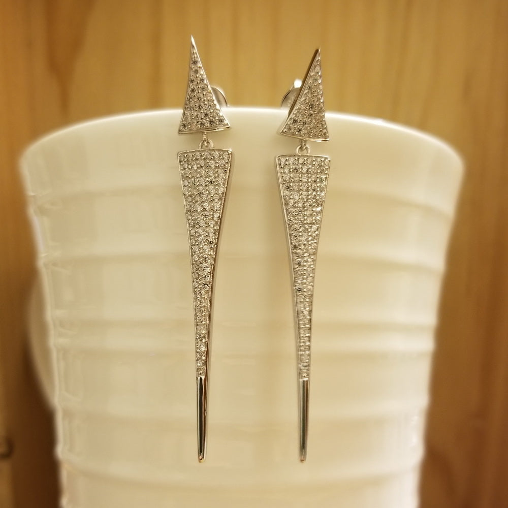 925 Sterling Silver Triangle Drop Earrings