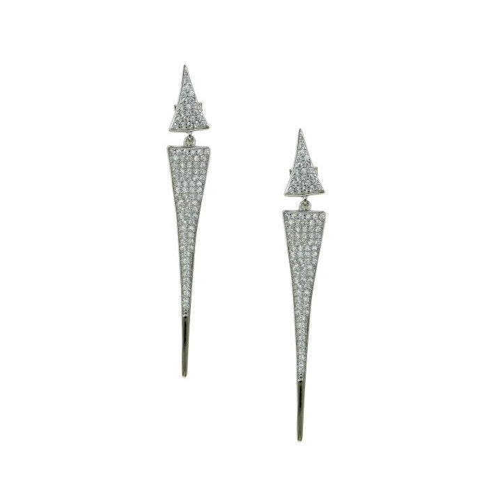 925 Sterling Silver Triangle Drop Earrings