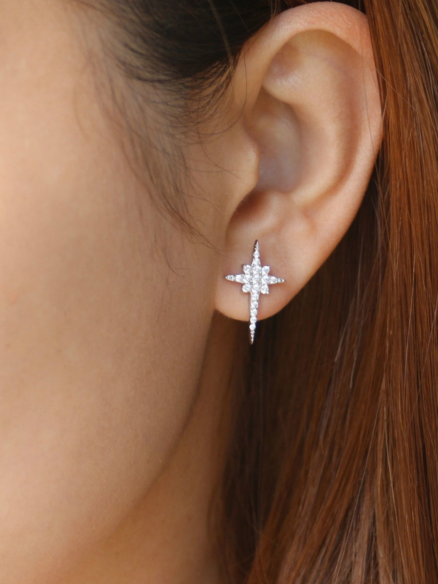 925 Sterling Silver White CZ Studs Earrings