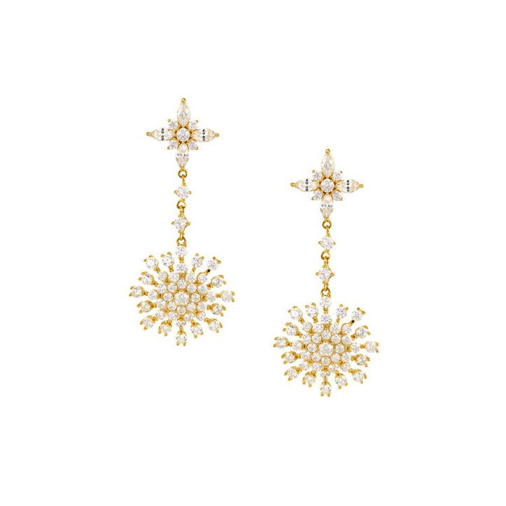 925 Sterling Silver Starburst Drop Earrings