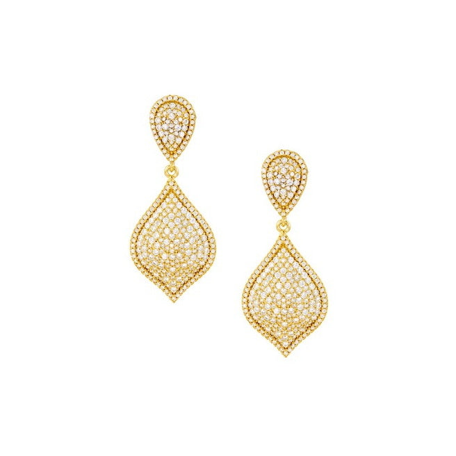 925 Sterling Silver CZ Pave Drop Earrings