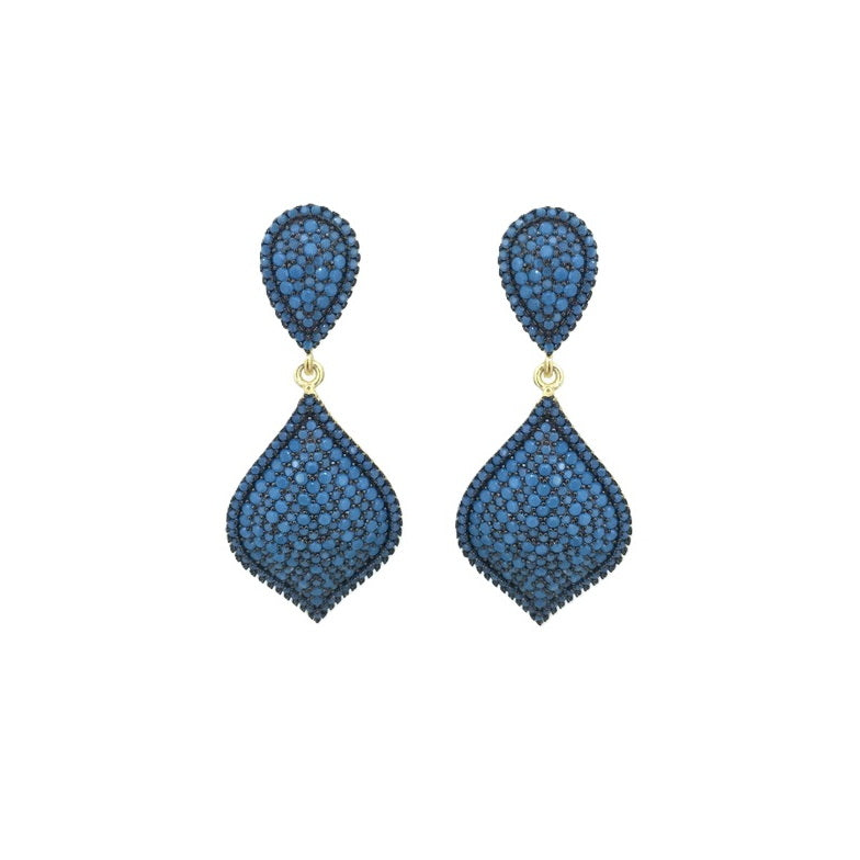 925 Sterling Silver CZ Pave Drop Earrings