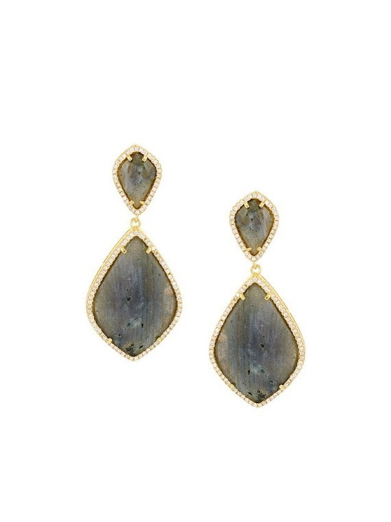 925 Silver Natural Stone Drop Earrings