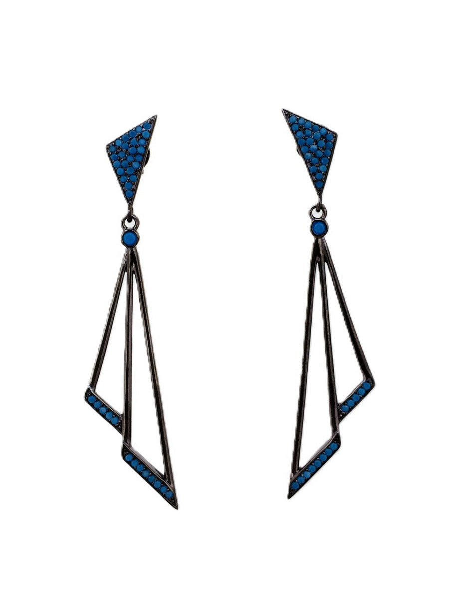 925 Sterling Silver Geometric Dangle Earrings