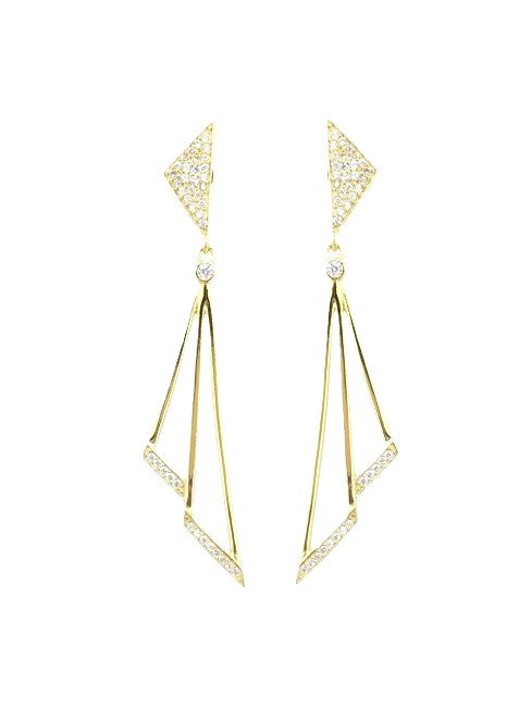 925 Sterling Silver Geometric Dangle Earrings