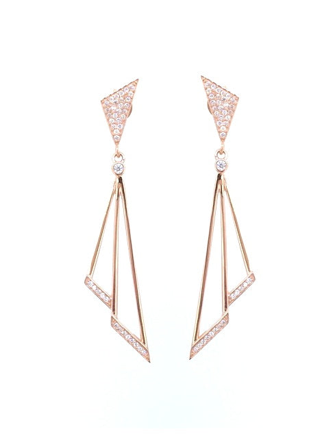 925 Sterling Silver Geometric Dangle Earrings