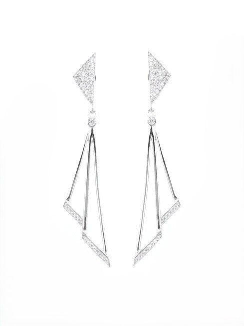 925 Sterling Silver Geometric Dangle Earrings