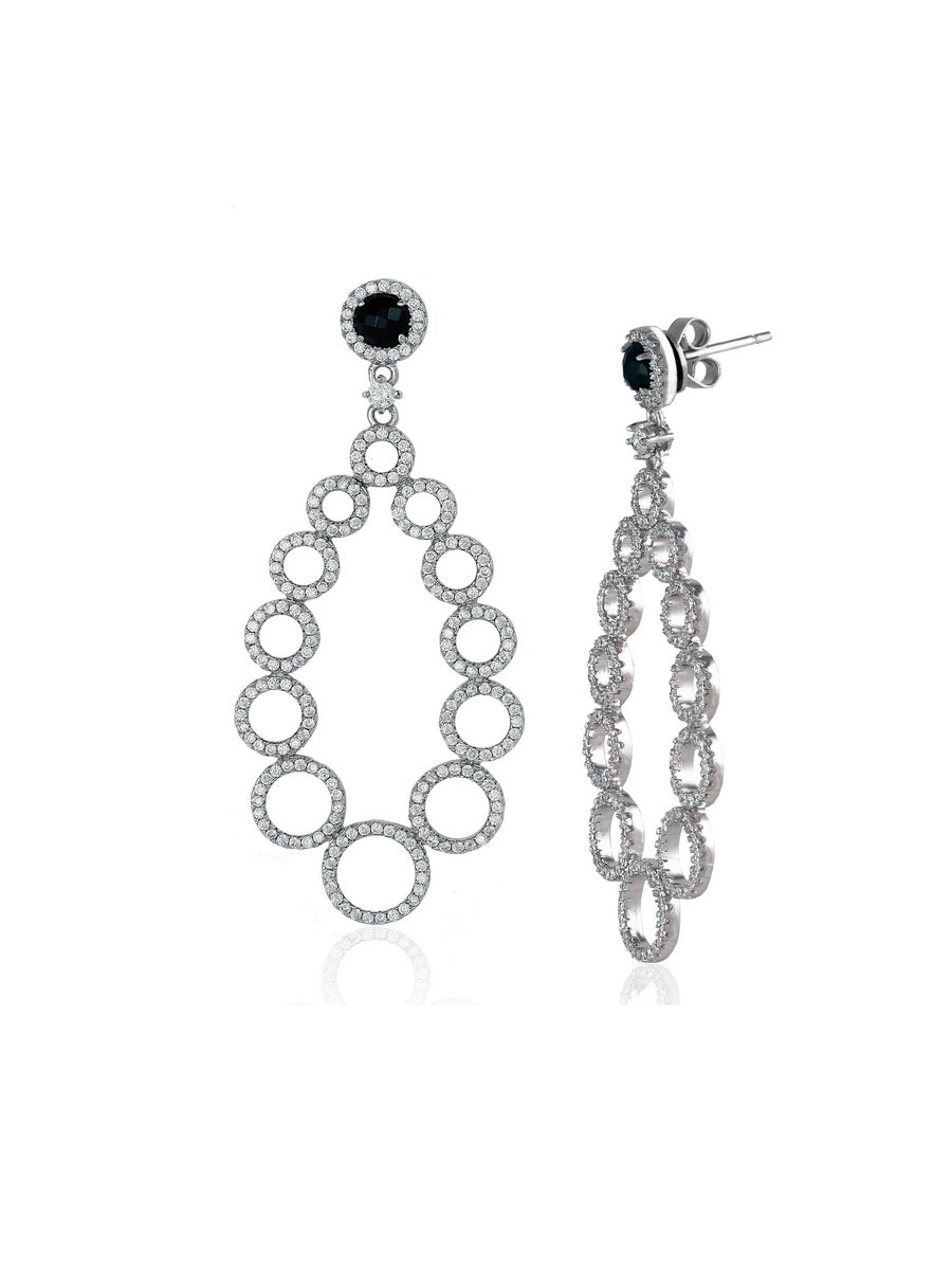 925 Sterling Silver Circle Drop Earrings