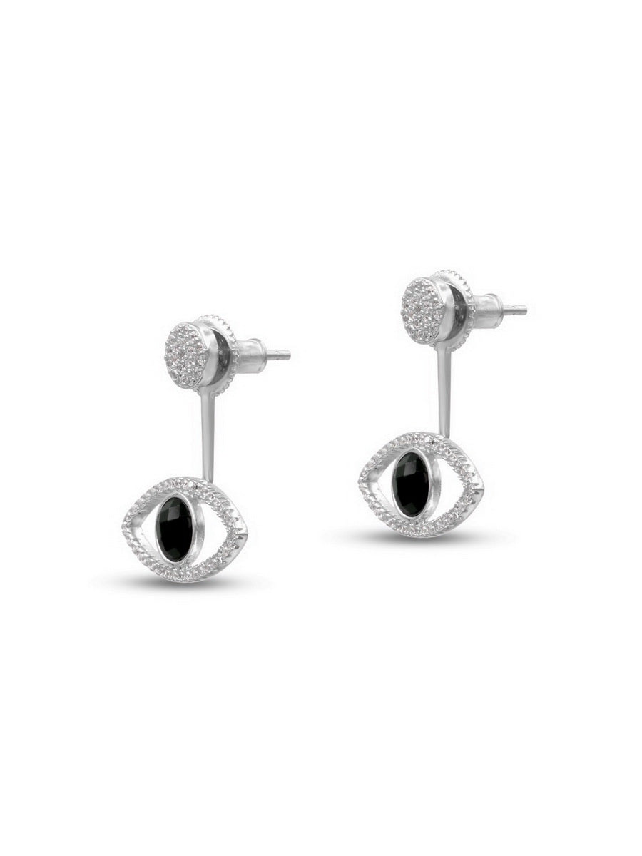 925 Sterling Silver CZ  Ear Jacket Earrings