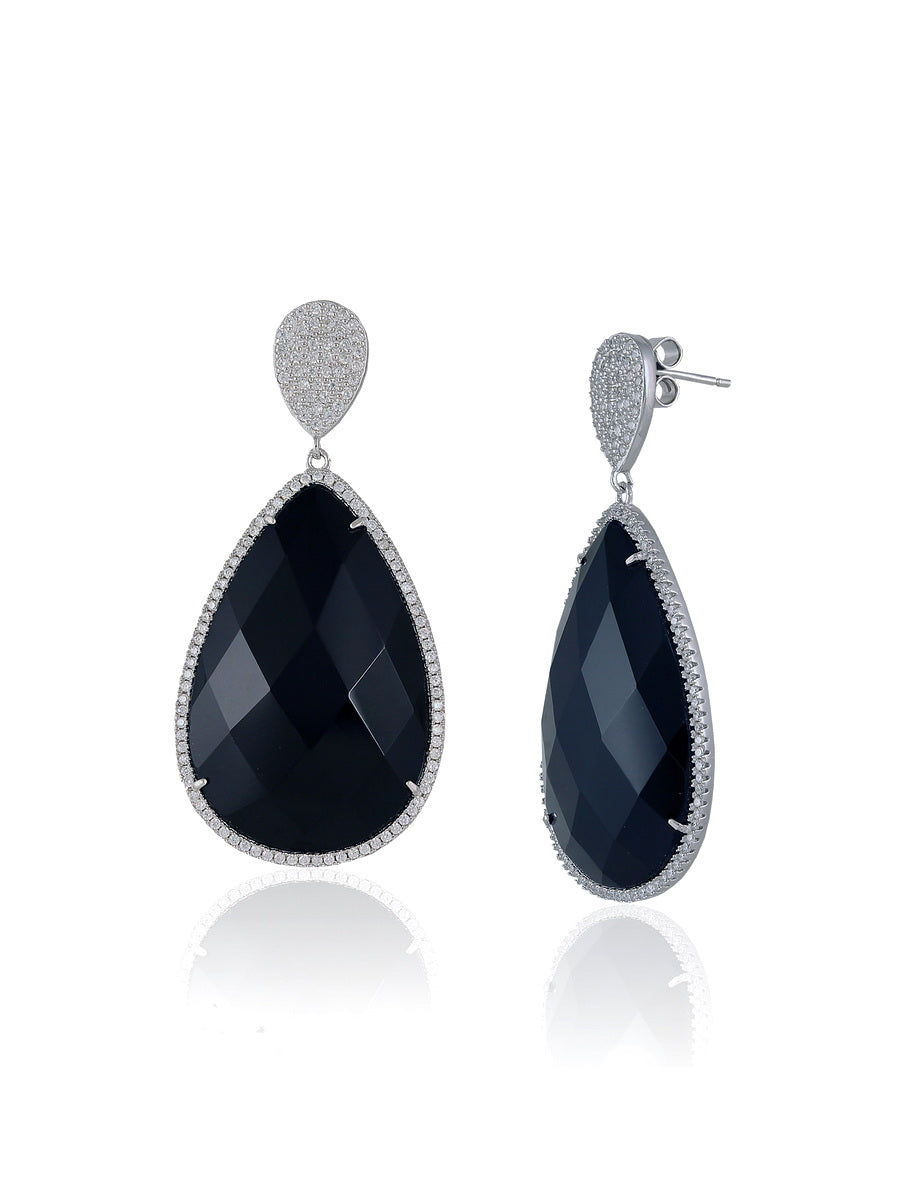 925 Sterling Silver Pear Shape Drop Earrings