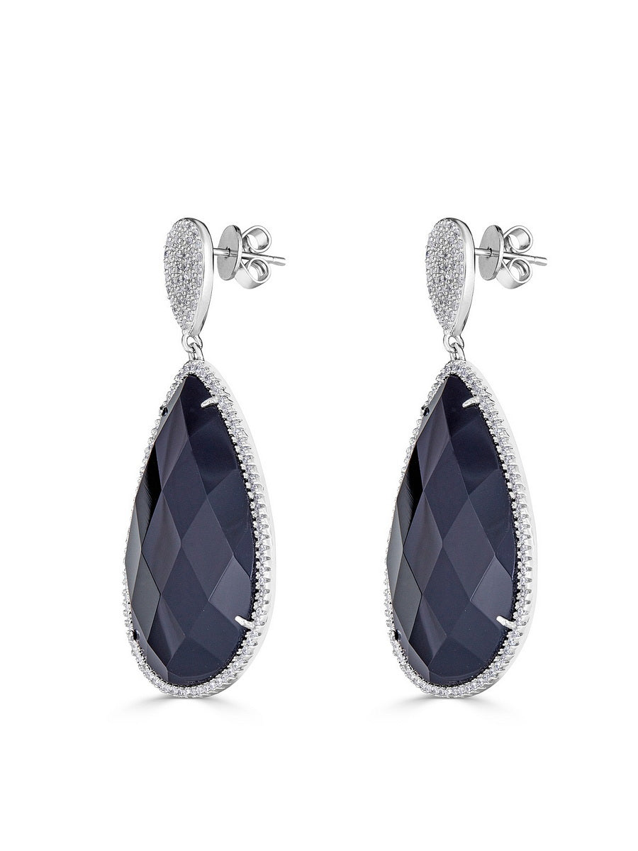 925 Sterling Silver Pear Shape Drop Earrings