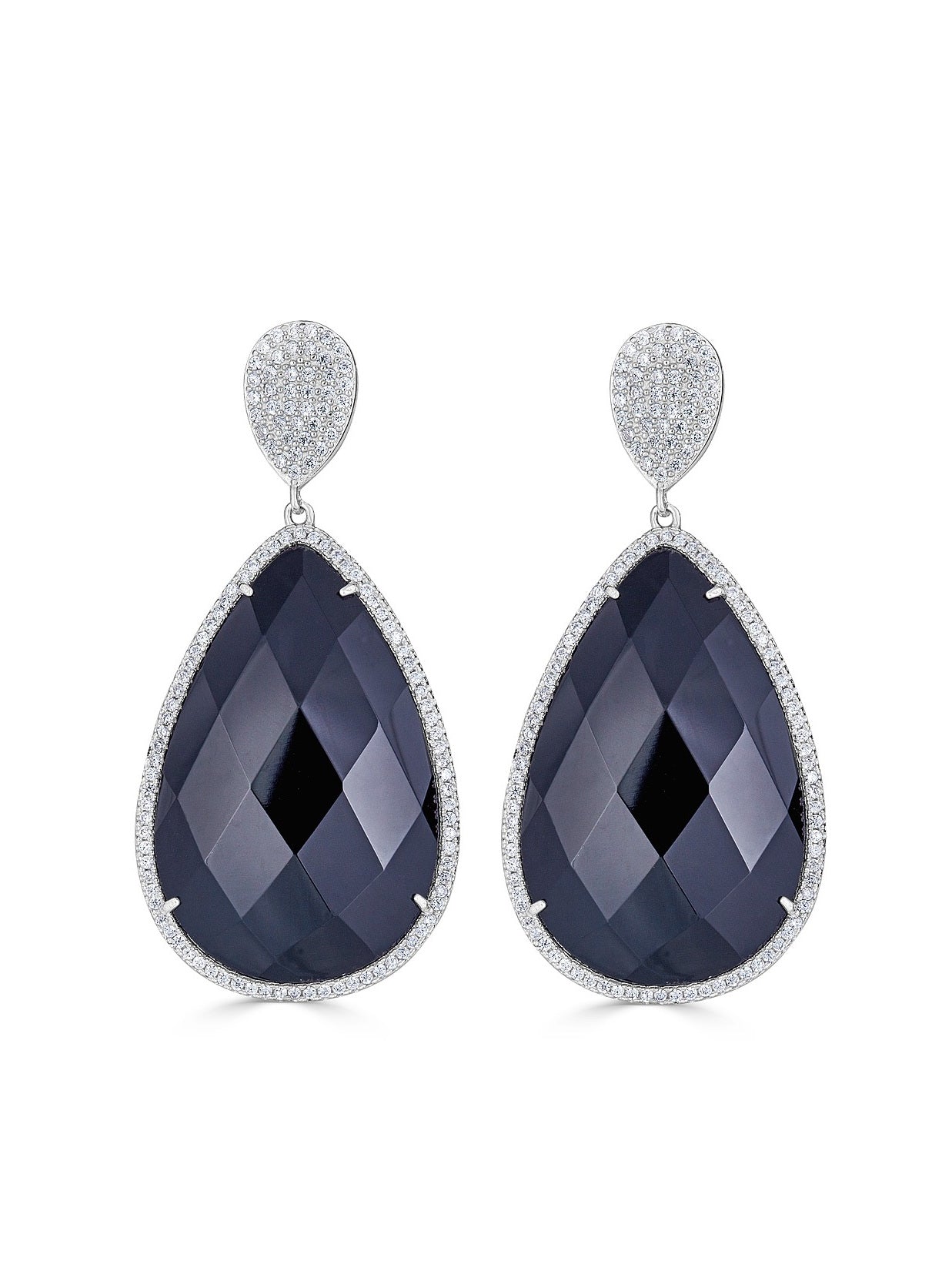 925 Sterling Silver Pear Shape Drop Earrings