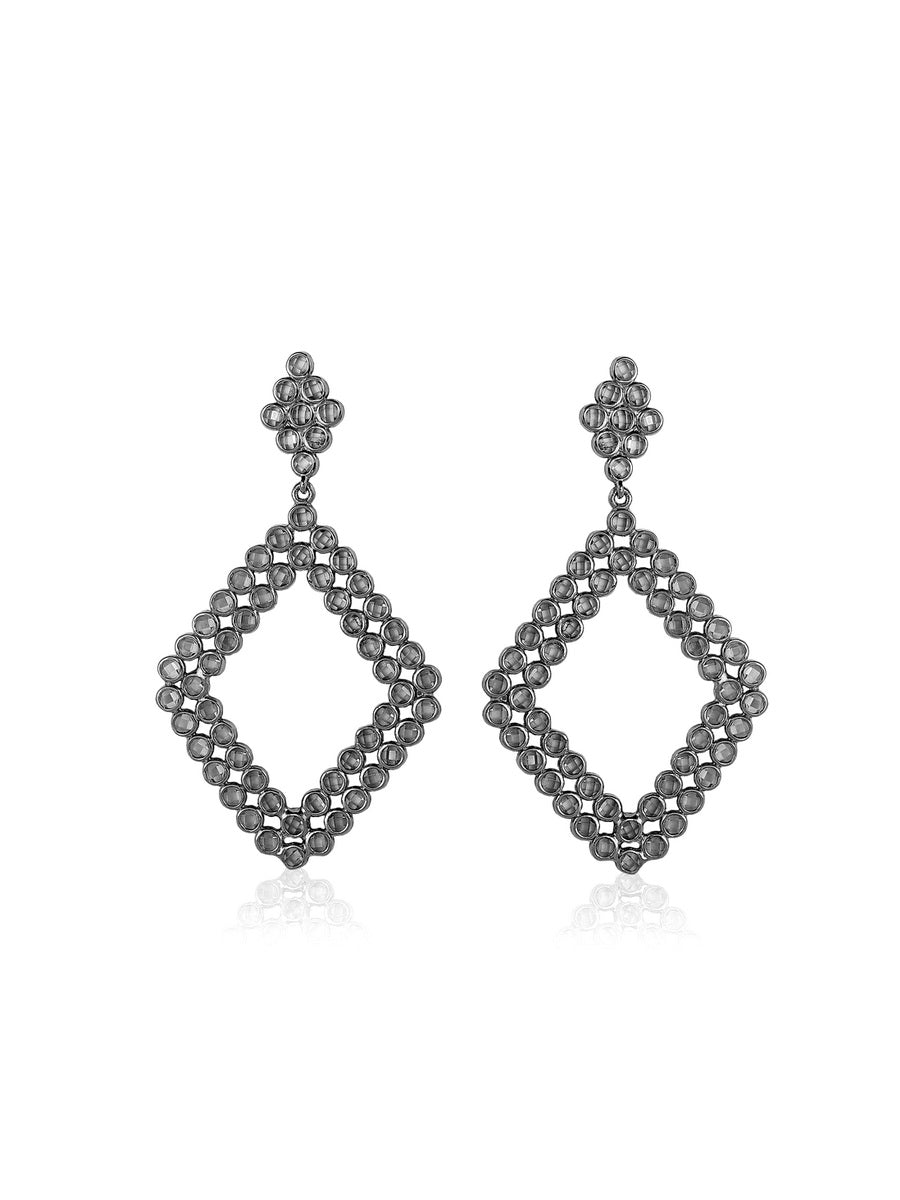 925 Sterling Silver CZ Dangle Earrings