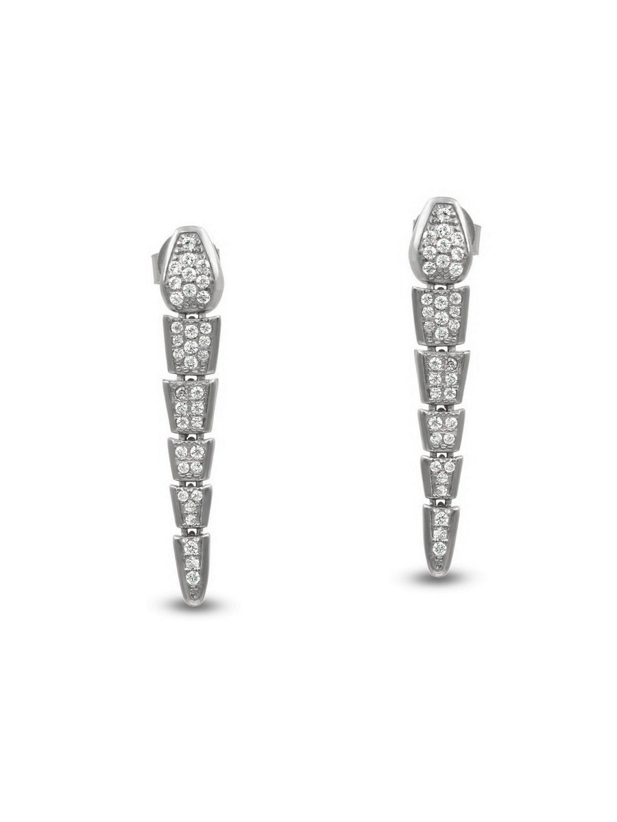 925 Sterling Silver CZ Drop Earrings