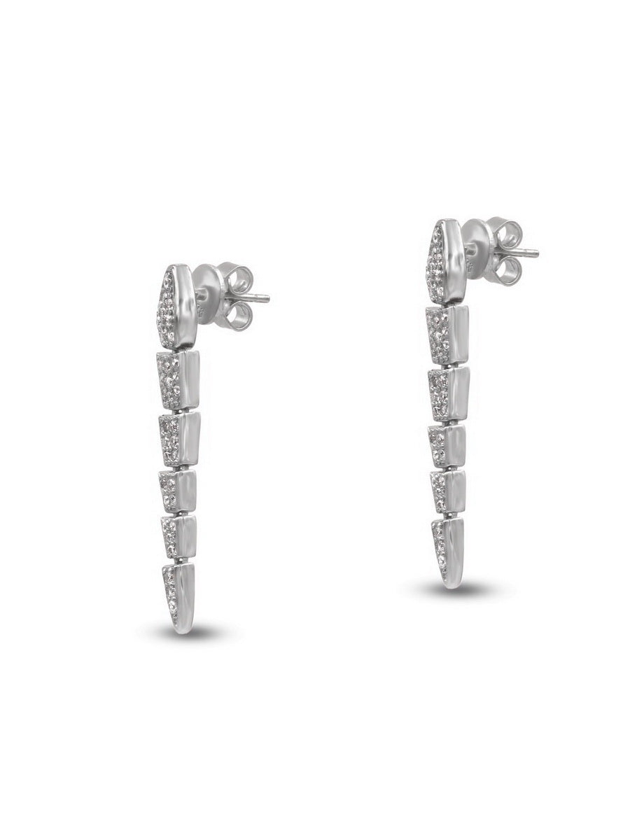 925 Sterling Silver CZ Drop Earrings