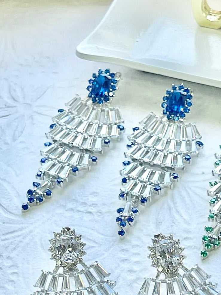 925 Sterling Silver CZ Chandelier Earrings