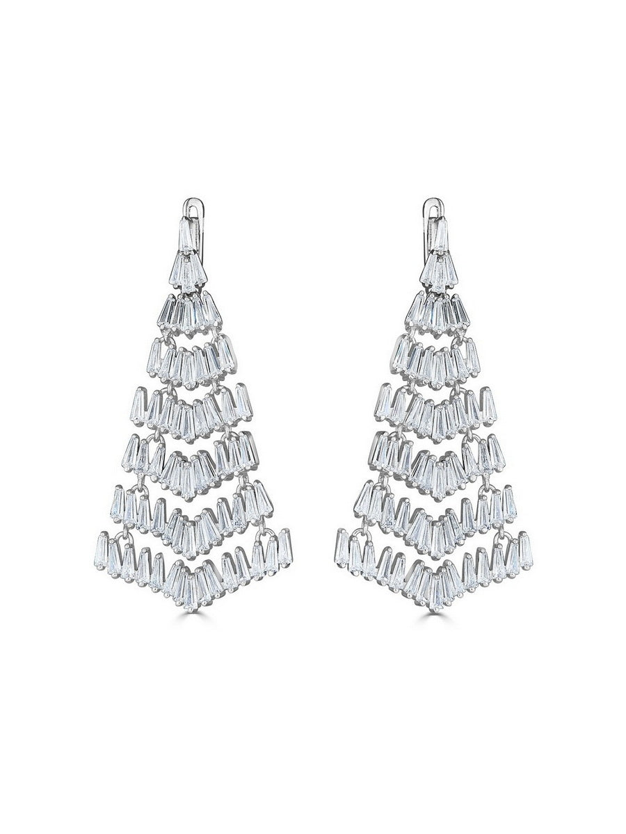 925 Sterling Silver CZ Tree Earrings