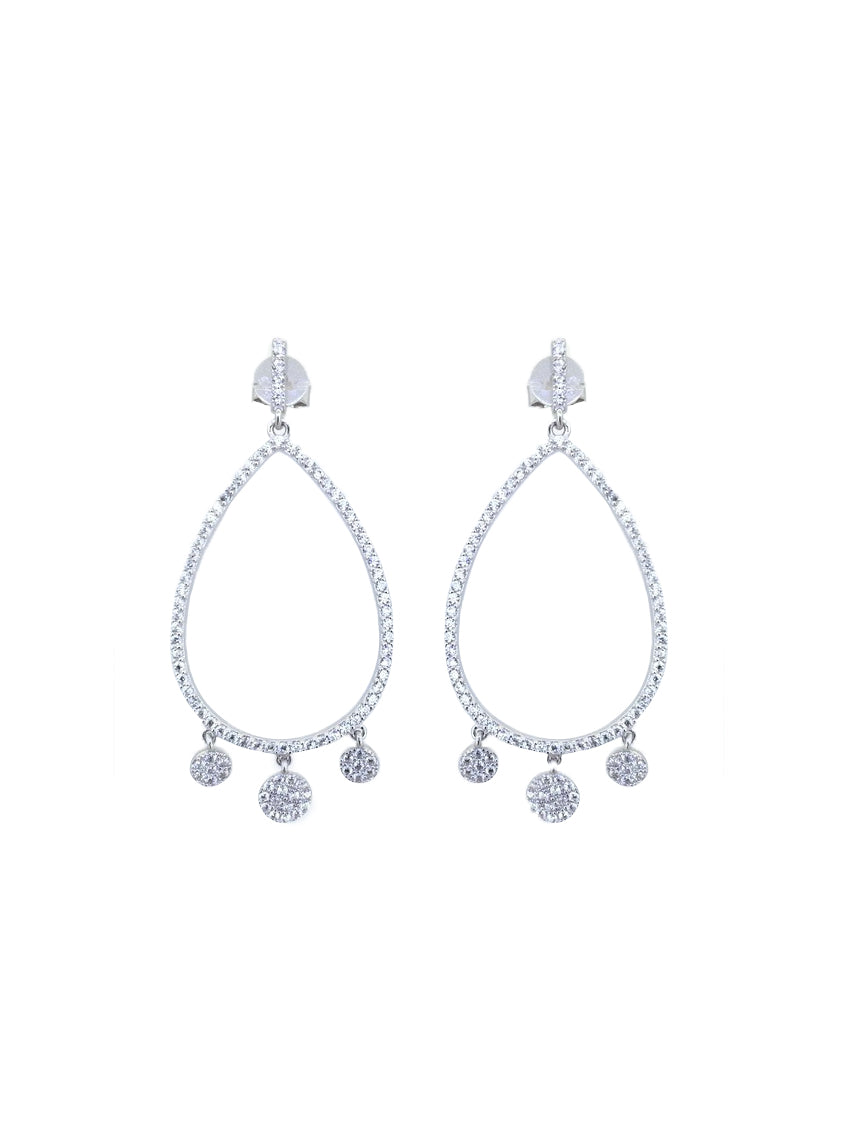 925 Sterling Silver Water Drop CZ Earrings