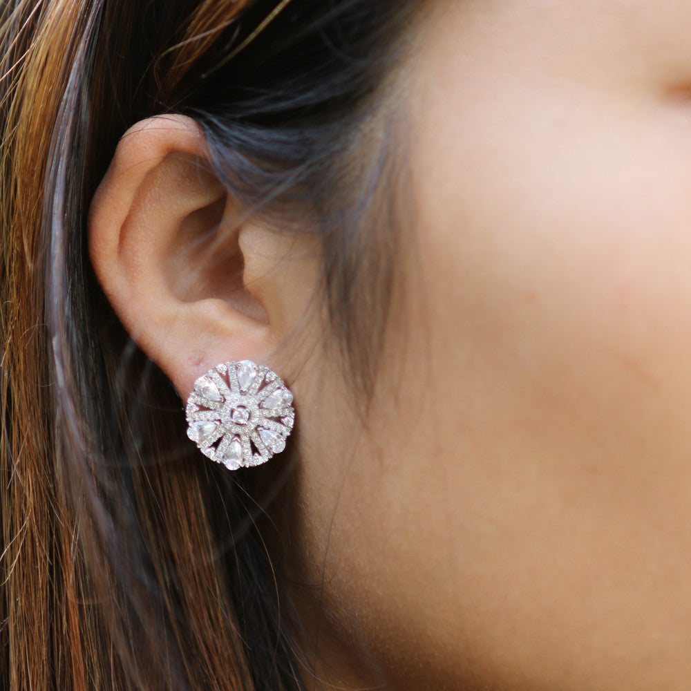 925 Sterling Silver CZ Studs Earrings