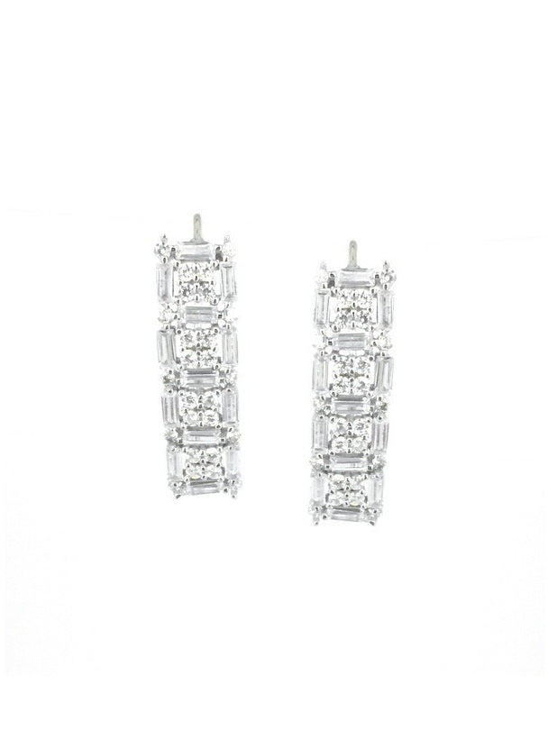 925 Sterling Silver White CZ Earrings