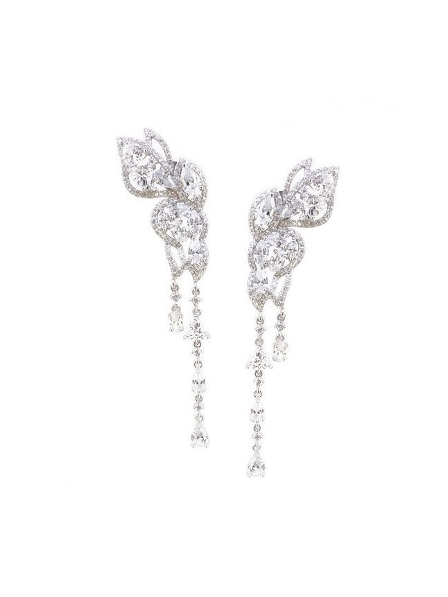 925 Sterling Silver Stunning Butterfly CZ Earrings