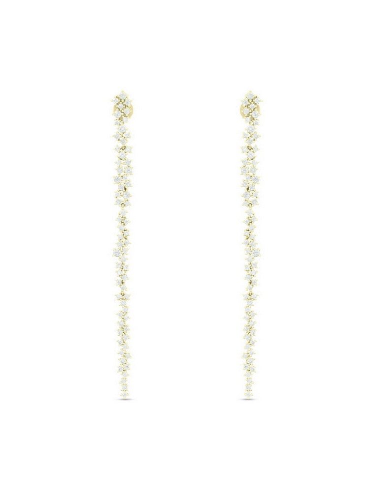 925 Sterling Silver CZ Linear Earrings