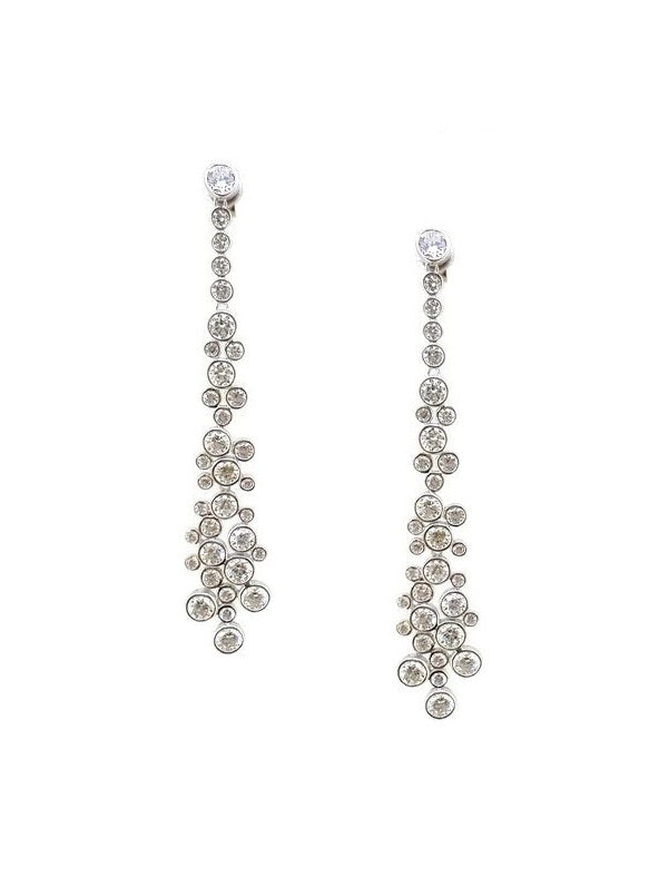 925 Sterling Silver CZ Waterfall Earrings