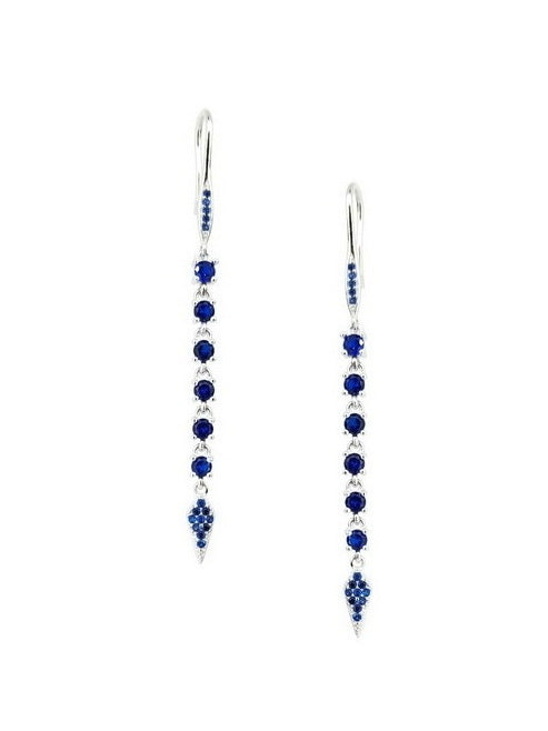 925 Sterling Silver Long Hanging CZ Earrings