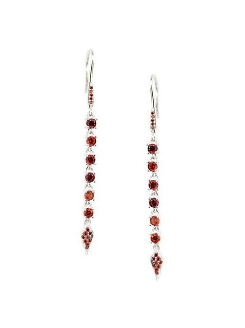 925 Sterling Silver Long Hanging CZ Earrings