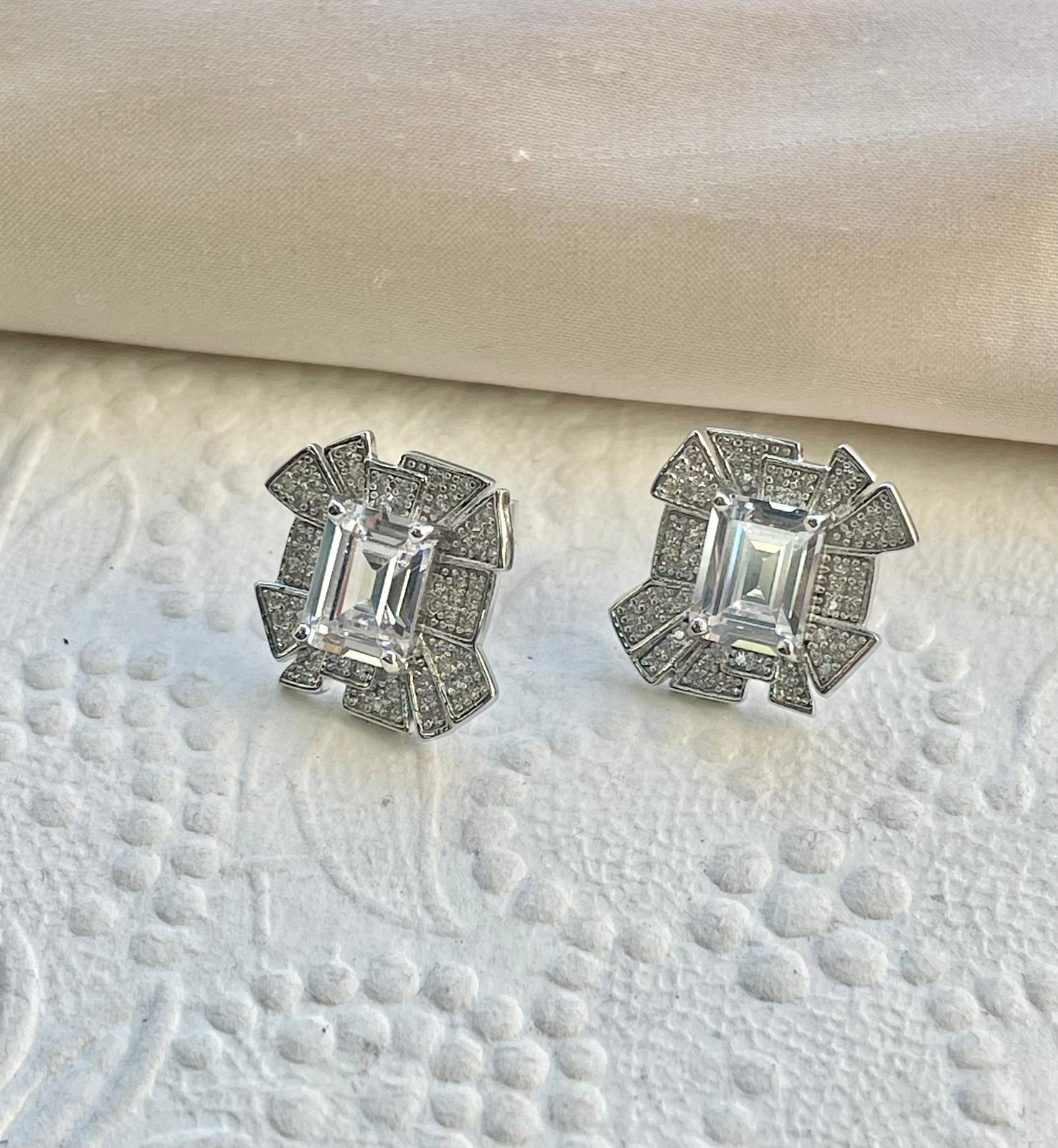 925 Sterling Silver CZ Studs Earrings