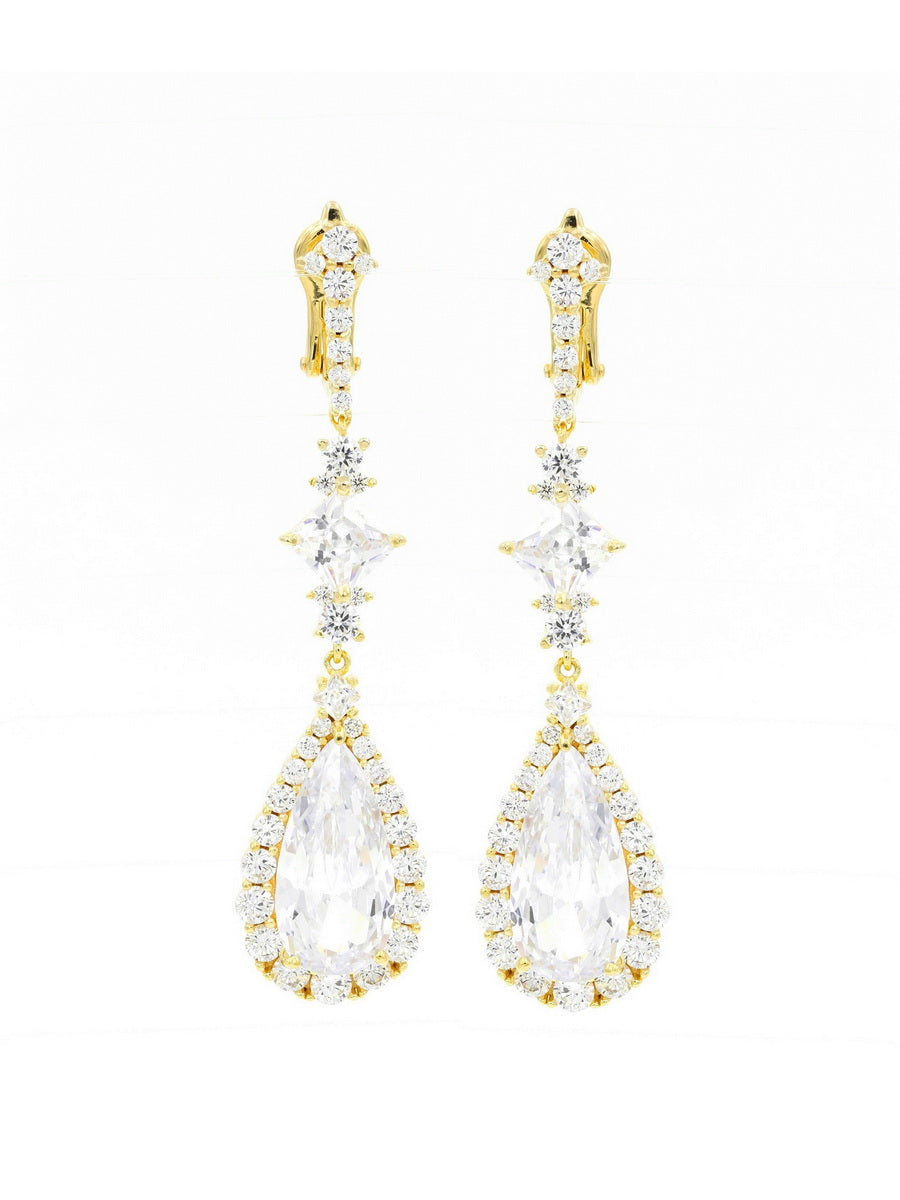 925 Sterling Silver Sparkling CZ Drop Earrings