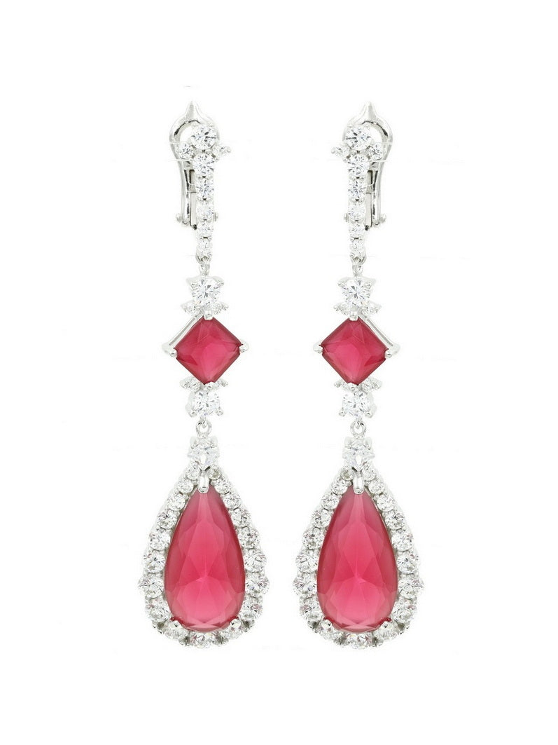 925 Sterling Silver Sparkling CZ Drop Earrings