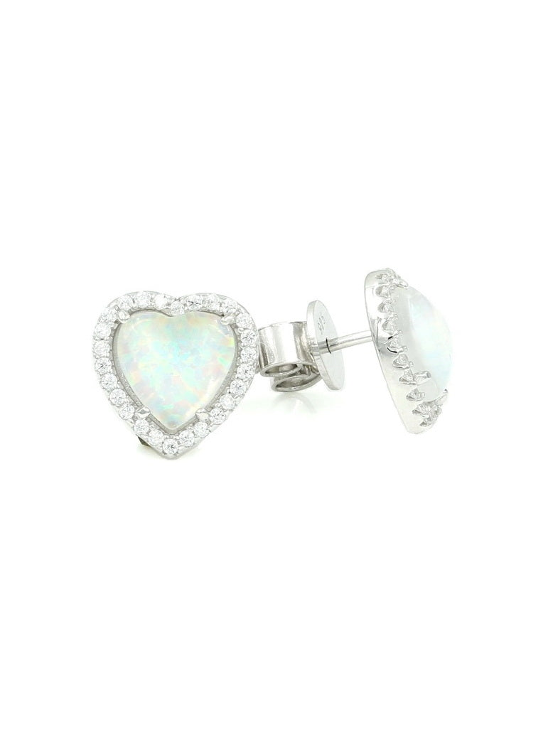 925 Sterling Silver Heart Studs Earrings