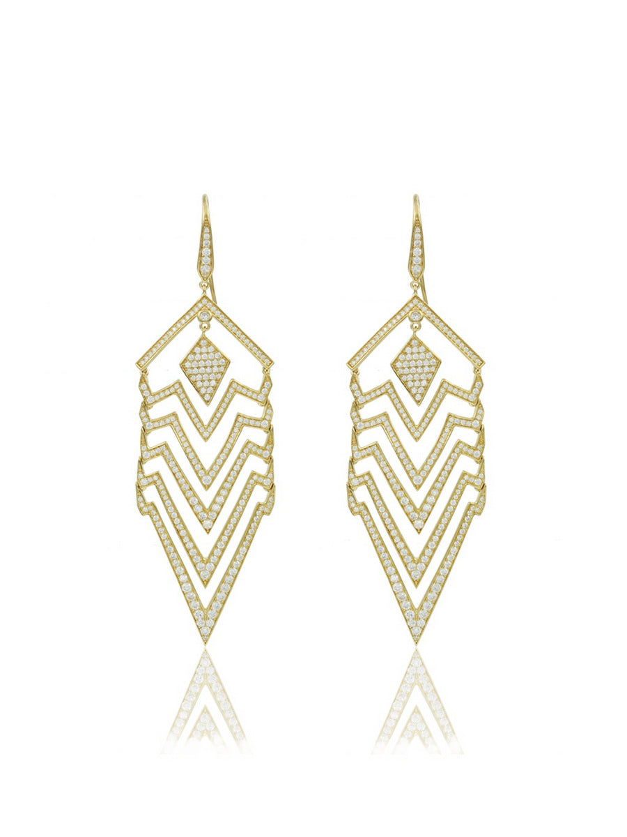 925 Sterling Silver Geometric Drop Earrings