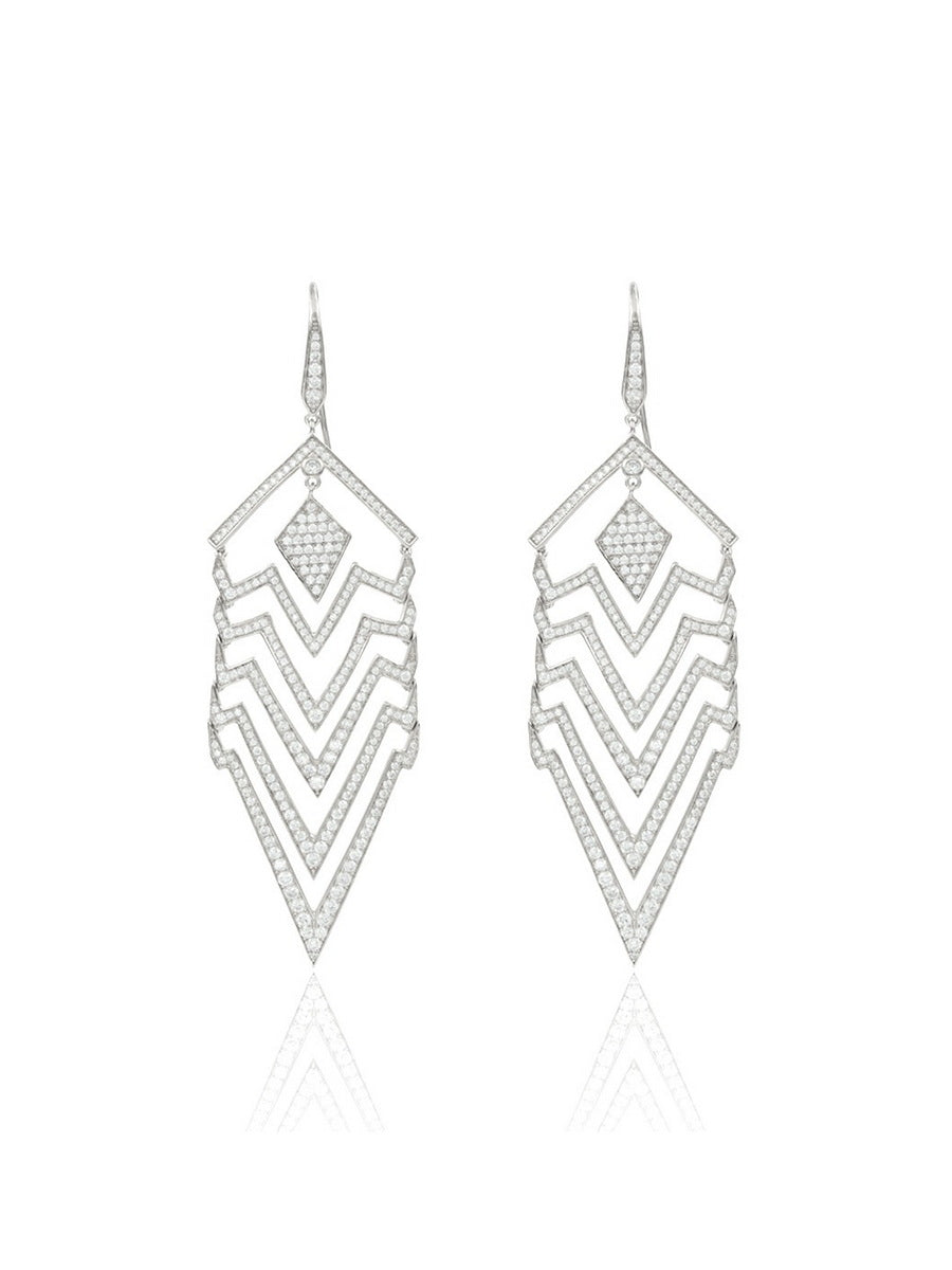 925 Sterling Silver Geometric Drop Earrings