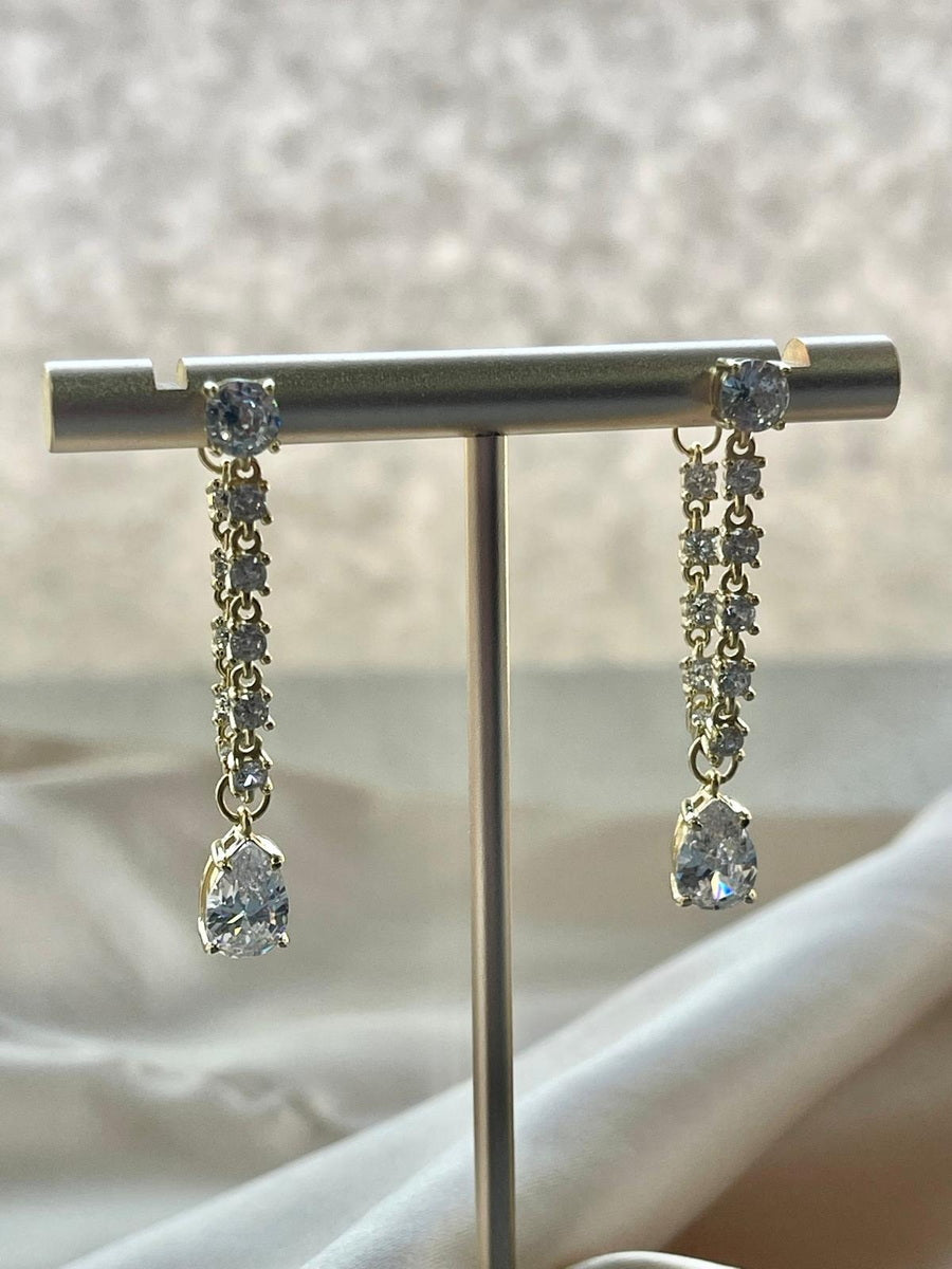 925 Sterling Silver CZ Loop Hoop Earrings