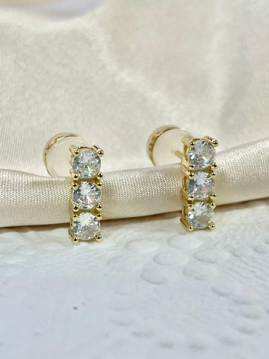 925 Sterling Silver CZ Dangle Earrings