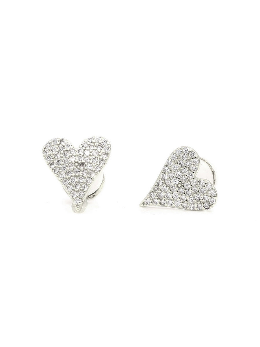 925 Sterling Silver Heart Studs Earrings