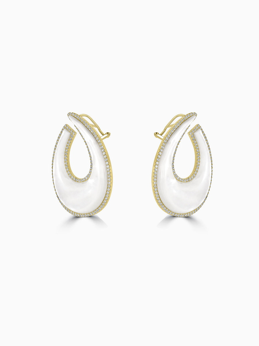 925 Silver MOP Tear Drop Earrings