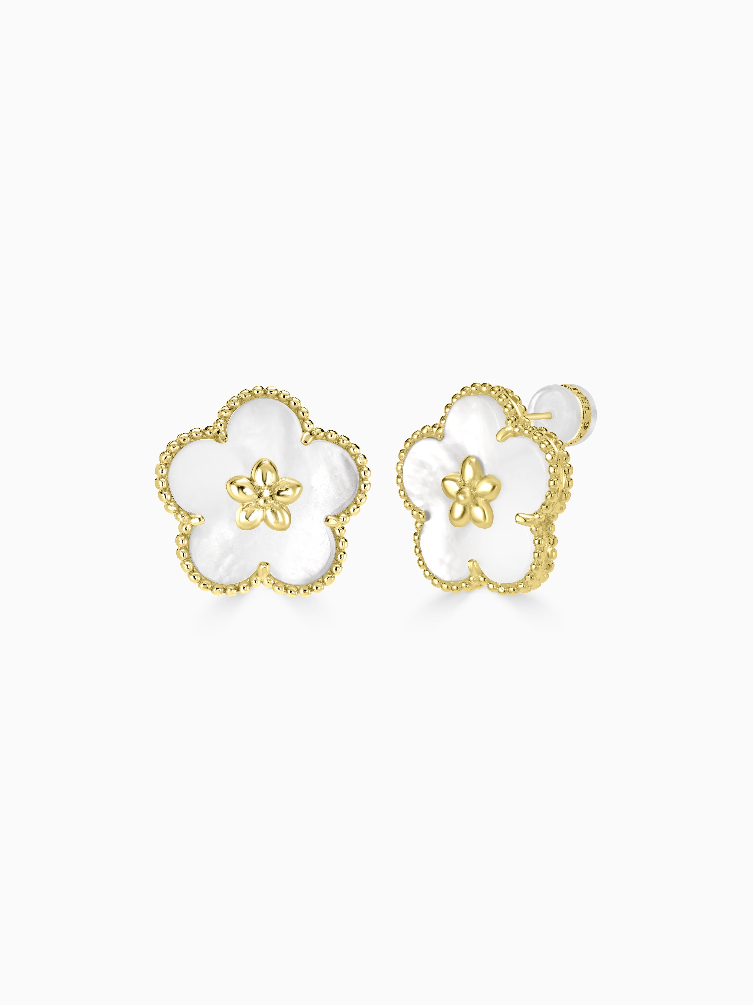 Mother of Pearl Cute Flower Earrings