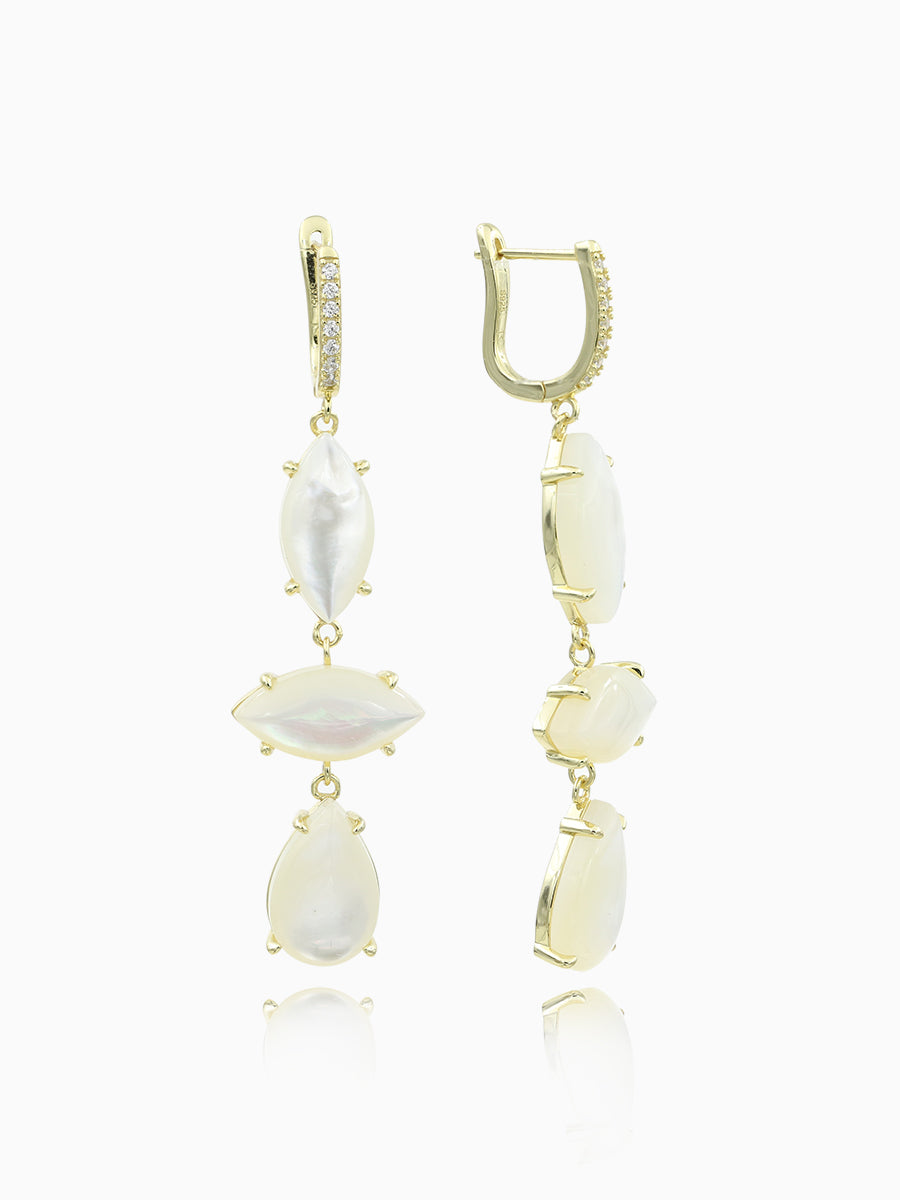 925 Silver Marquise & Teardrop MOP Earrings